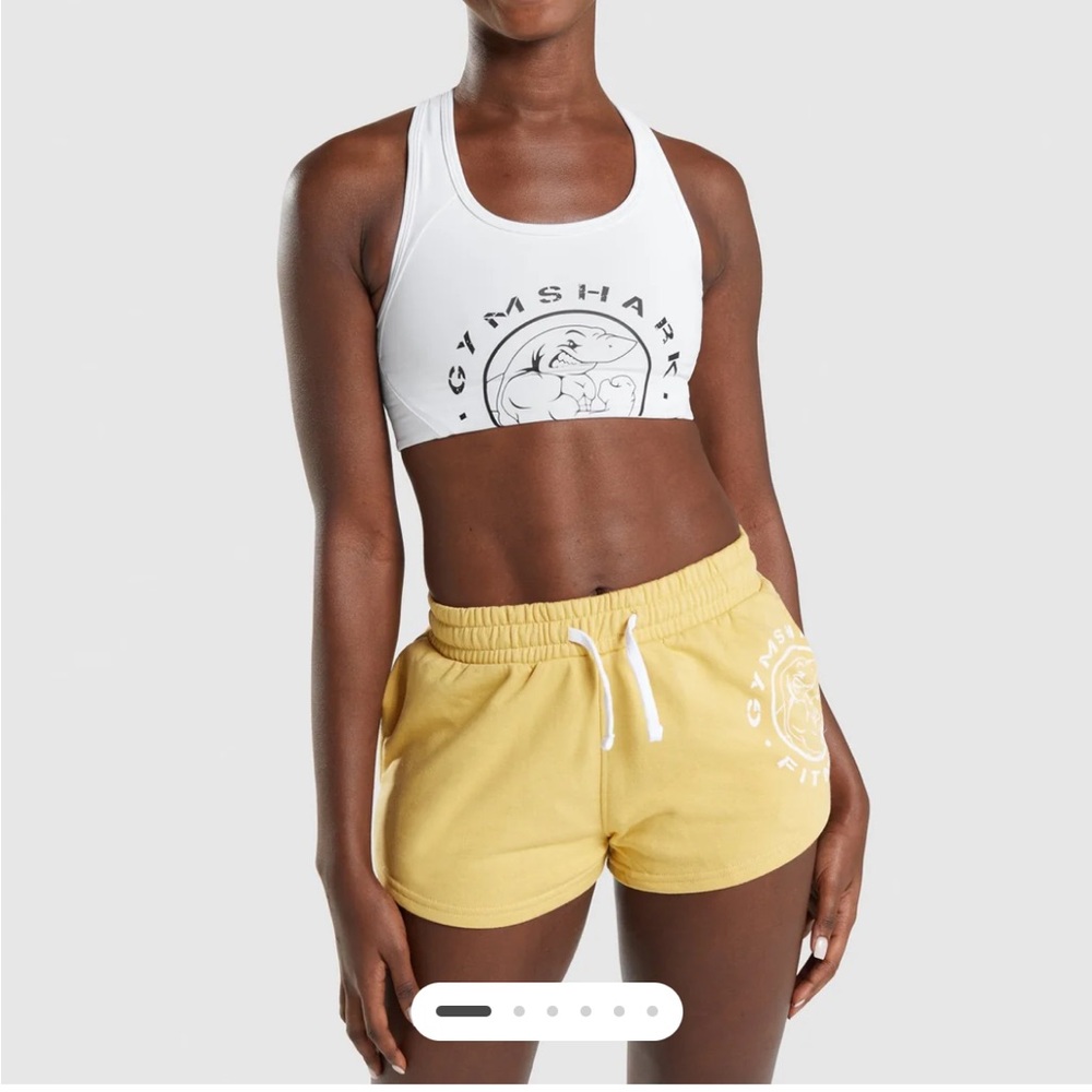 Gymshark White and Yellow Activewear Set
